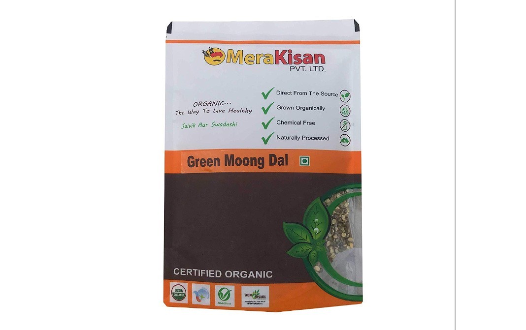 MeraKisan Organic Green Moong Dal    Pack  1 kilogram